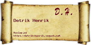 Detrik Henrik névjegykártya