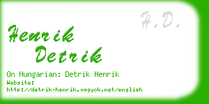 henrik detrik business card